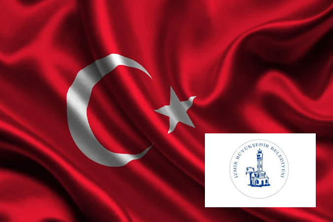 Flagge Türkei - Stadtwappen Izmir